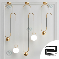 Hanging lamp Cradle Brass Pulley Hanging lamp