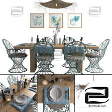 Table and chair Dibbern porcelain