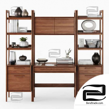 Shelving C&B Tate Bookcase Desk and File Cabinets