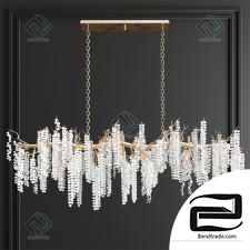 Hanging Lamp Shiro-Noda Cluster Horizontal Chandelier