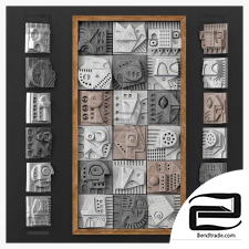 Panel Medium decorative cube Hieroglyphs n6