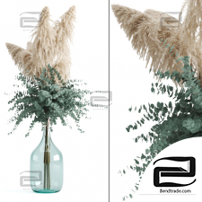 Bouquet Bouquet Cortaderia and eucalyptus in a bottle