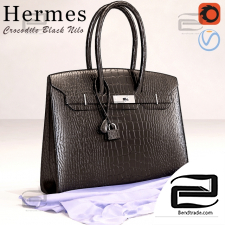 Hermes Black Crocodile Bag