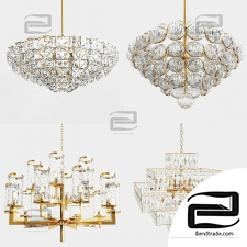 Pendant lamp gold and glass collection