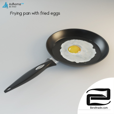 frying pan with fried eggs
