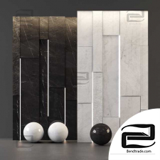 Material Stone White Marble and Black