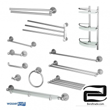 The bathroom accessories chrome Emmely 3D Model id 9804