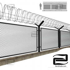 Exterior of Barbed wire fence