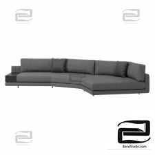 Italian corner sofa Argo by MisuraEmme with a table