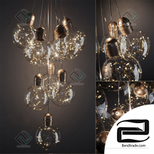 Hanging lamp Light bulbs with garlands inside