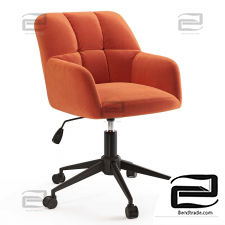 Elnor Velvet Orange Office Chair