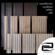 Wall corrugated wooden panels 054