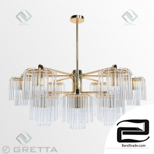 Hanging lamp Greta 12-LIGHT Sputnik modern linear chandelier