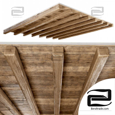 Wooden pitched ceiling