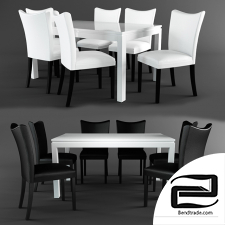 CM3176WH-T Lamia Dining Table and 6 chairs