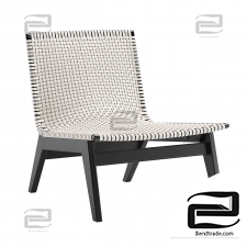 CB2 Morada Woven Ivory Leather Chairs