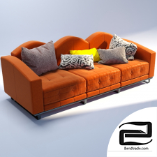 Orange leather Sofa