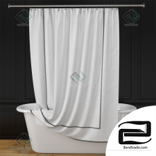 Bathroom decor bath, shower curtain, rail