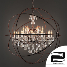 Crystal chandelier with gyro medium, Gyro Crystal Chandelier Medium