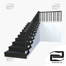 Stairs made of blackened oak artdeco