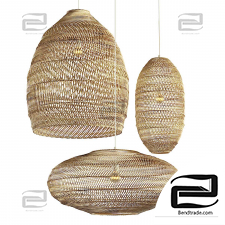 Rattan set pendant lamp