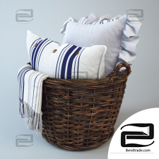 Basket with pillows