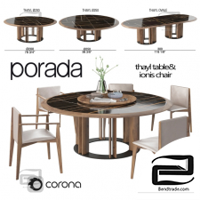 Table and chair Porada Thayl and Ionis