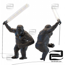 Table Lamp Animal Fighting Kong Mat Black