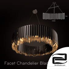 FACET CHANDELIER BLACK NICKEL ON BLACK