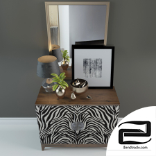 Chest of drawers with a decorative set