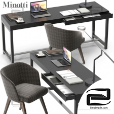 Table and chair Minotti Fulton desk