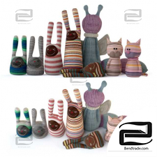 Toys Set of textile toys from socks