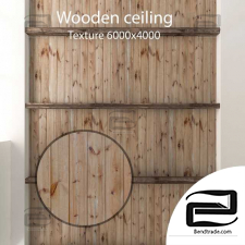Material Wooden ceiling with beams 25