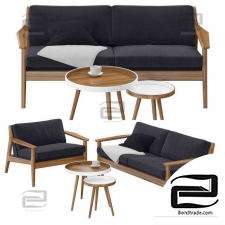Scandinavian sofa and armchairs