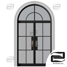Entrance Street Arched Doors In Art Deco Style