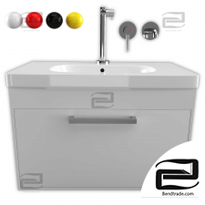 Cabinet with sink Duravit D-code 80