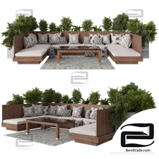 Backyard and Landscape Furniture Dining Zone Set