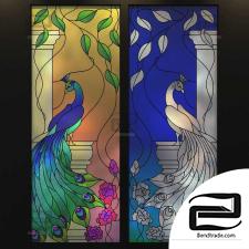 Stained Glass Peacock Windows