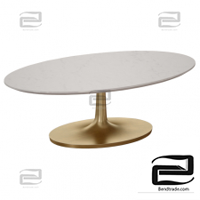 Tables Table Nero White Marble Oval Crate and Barrel