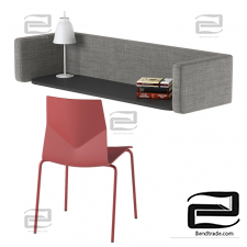 Table and chair FourUs Wall Pod