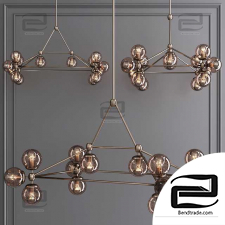 Globes Bronze and Smoke Glass Pendant Lamp