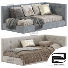 Cushy Uplstered Platform Baby Bed