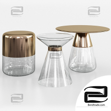 Tables Table Maisons du Monde glass and gold metal
