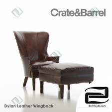 Dylan Leather Wingback Armchair Crate&Barrel