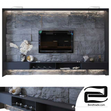 TV wall in stone