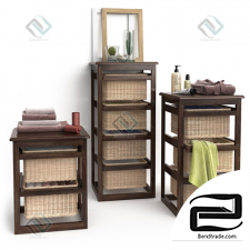 Bathroom furniture with LAUNDRY wenge baskets
