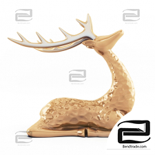 Sculptures Deer gold 2
