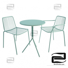 Table and chair Nolita Outdoor Metallic Furniture