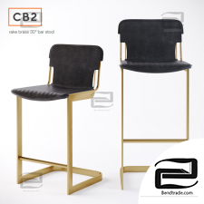 Bar stool CB2, Rake Brass