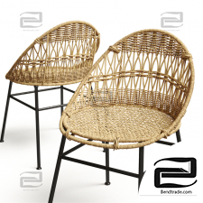 Rattan Chair Rounded Wicker